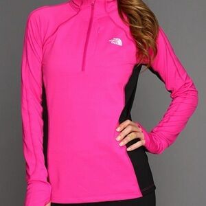 The North Face Women's Impulse 1/4 Zip in Linaria Pink and TNF Black